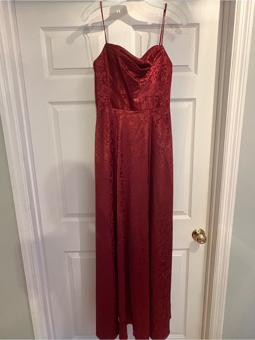 Auburn Satin Maxi Dress